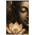 Golden Buddha and lotus artwork in warm tones by SHUBHNAM